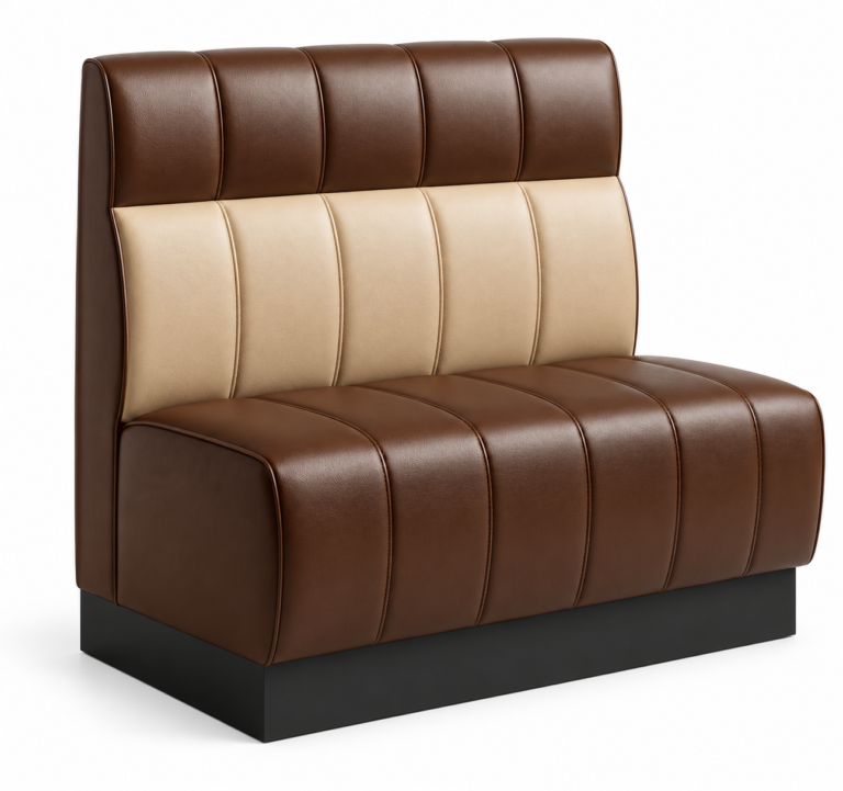 Nowoczesna brązowo-kremowa sofa restauracyjna