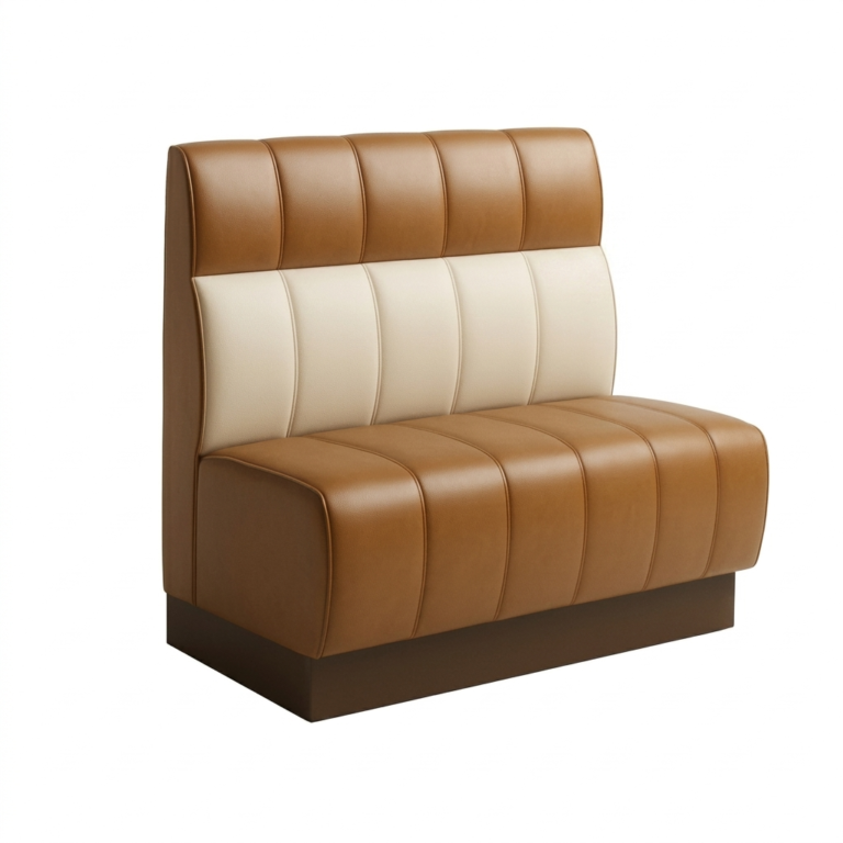 Nowoczesna brązowo-kremowa sofa restauracyjna
