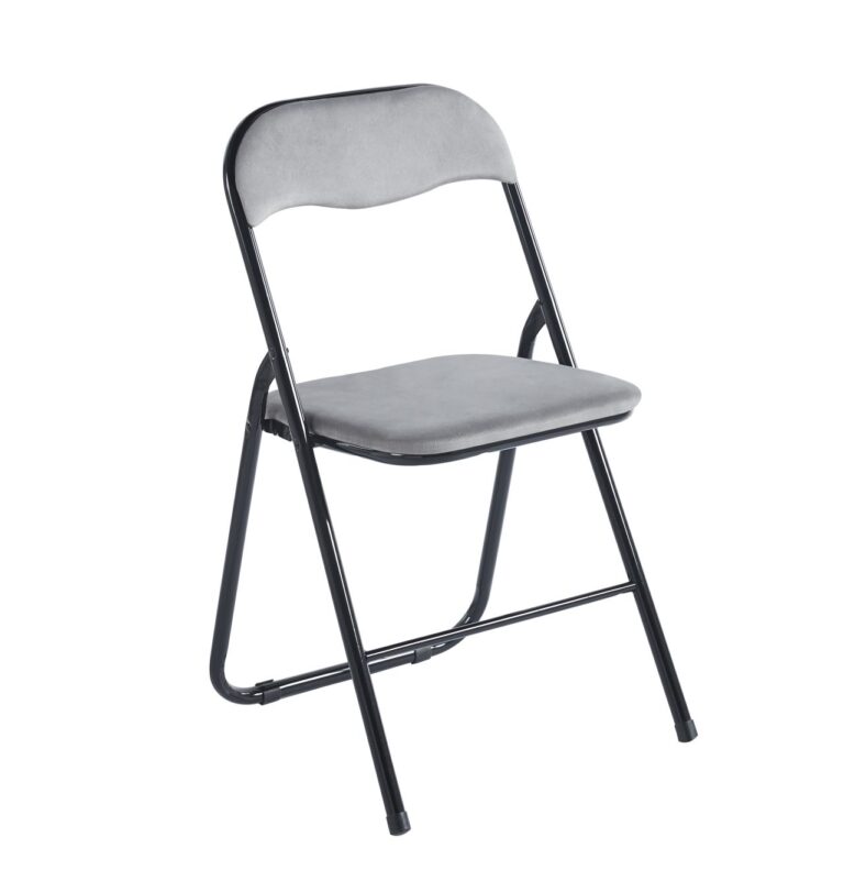 Klappstuhl aus Samt (grau) J-6