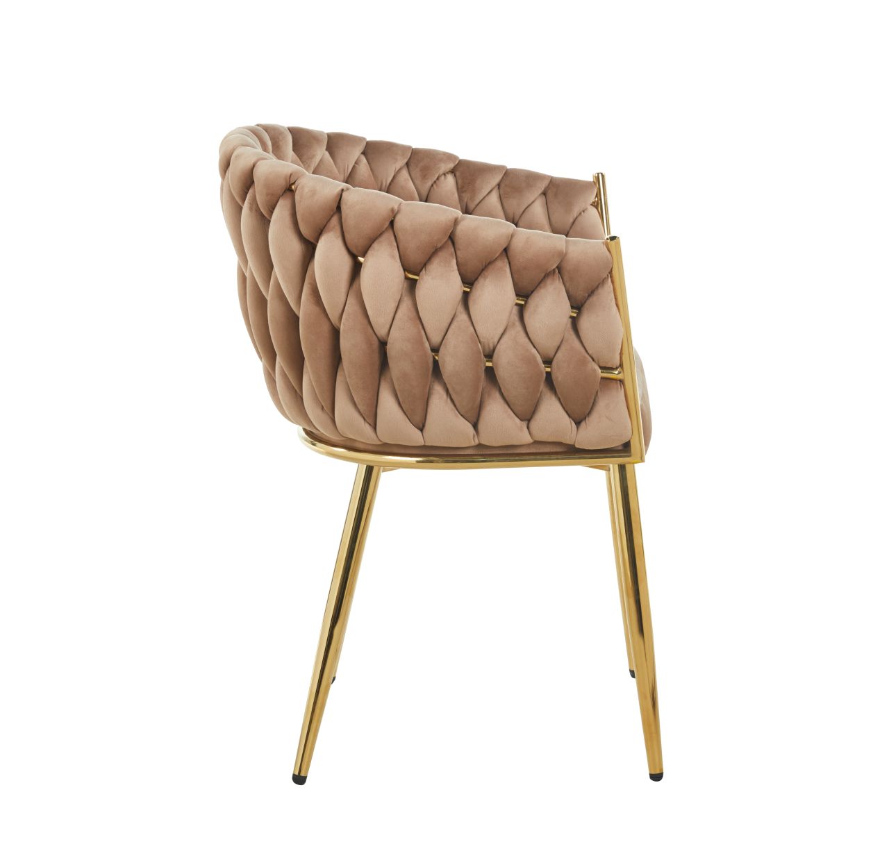 Krzesło velvet (cappuccino) - złoty stelaż K7(G) - Image 4