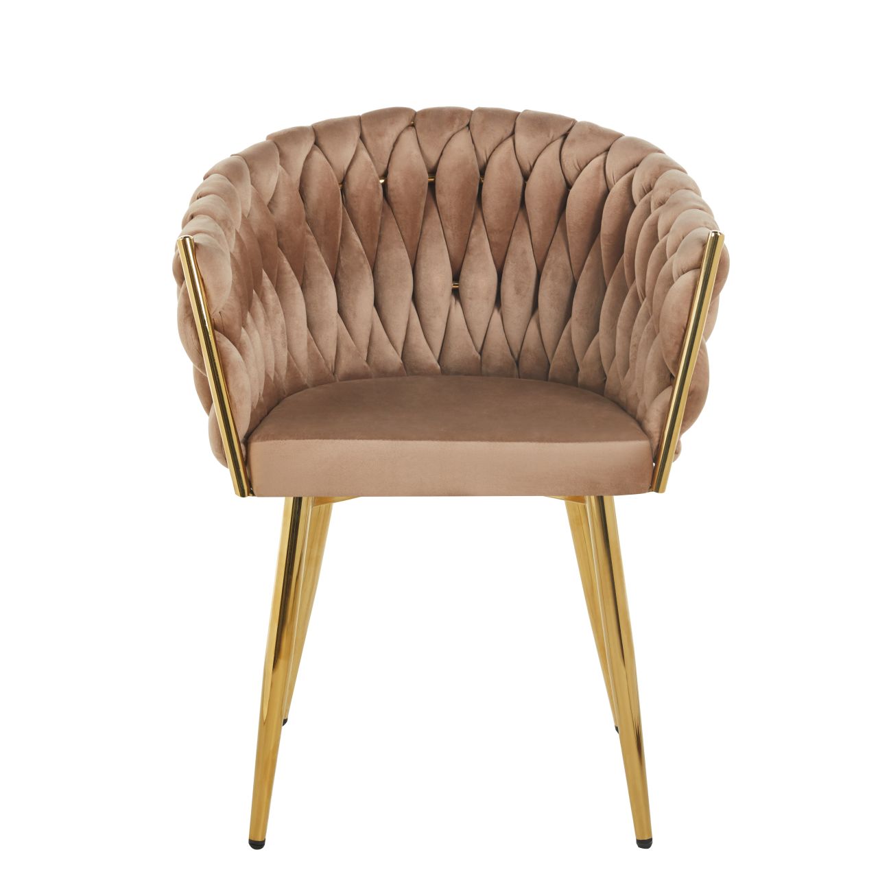 Krzesło velvet (cappuccino) - złoty stelaż K7(G) - Image 3
