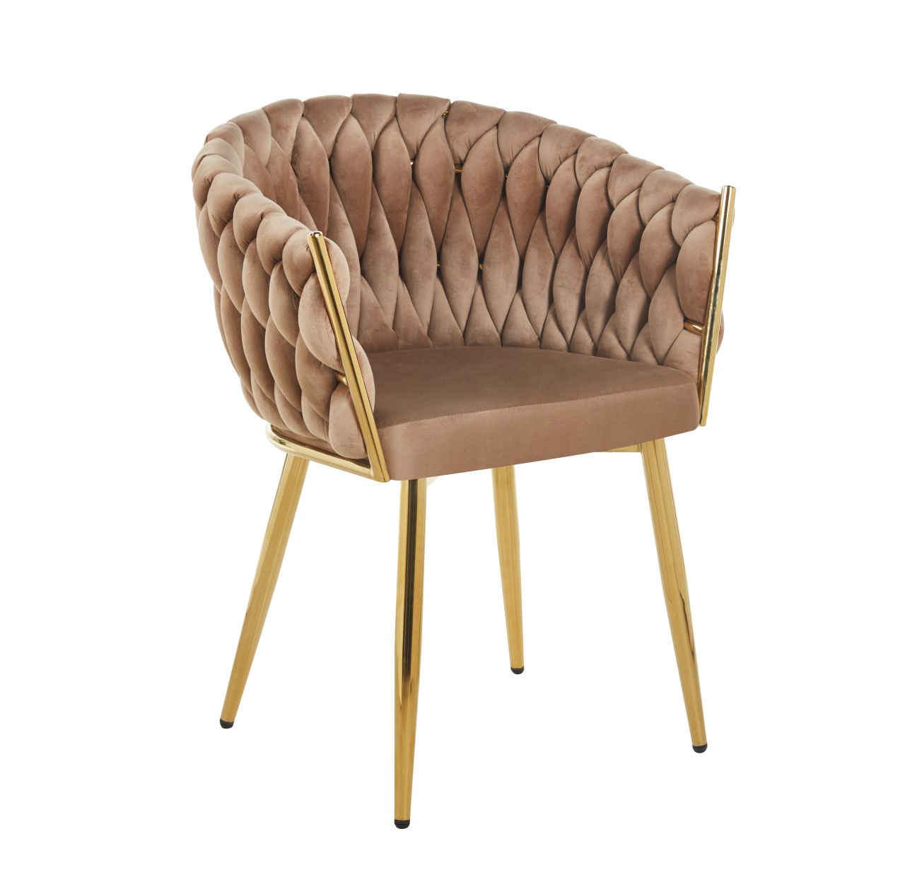 Krzesło velvet (cappuccino) - złoty stelaż K7(G) - Image 1