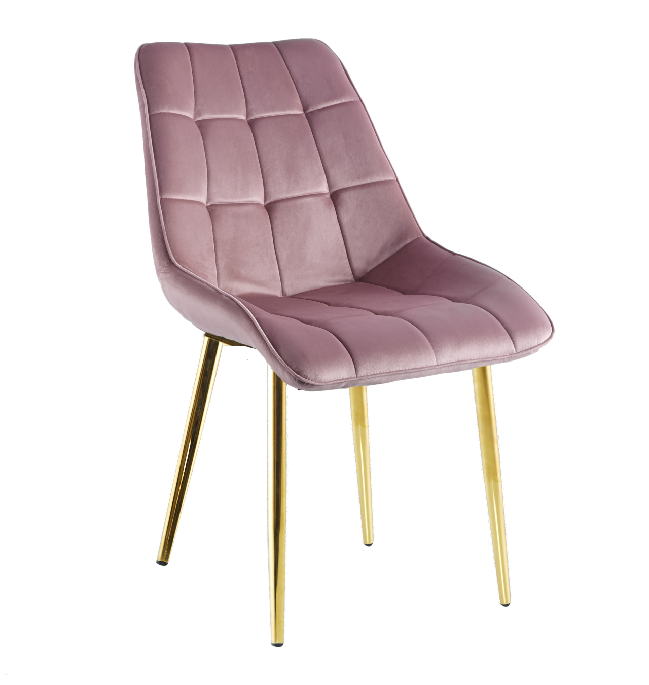 Krzesło velvet (różowe) / złote nogi J262 - Image 1