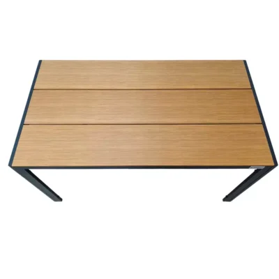 Aluminiowy stół ogrodowy taras blatem polywood Allen Pro 130x70 - naturalny - Thumbnail Image 2