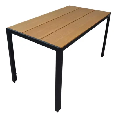Aluminiowy stół ogrodowy taras blatem polywood Allen Pro 130x70 - naturalny