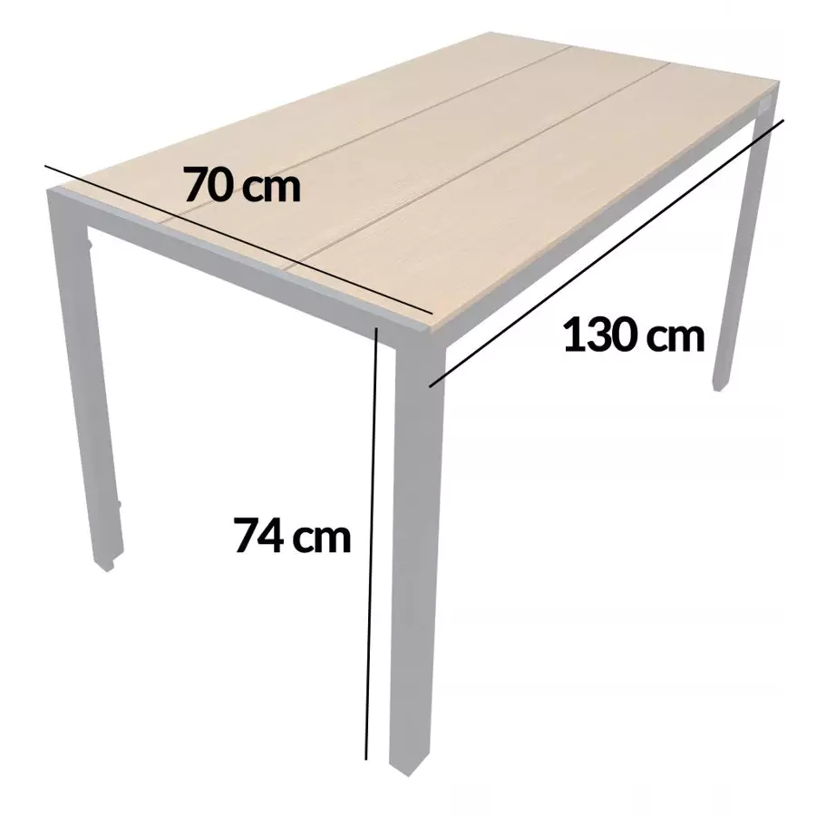 Aluminiowy stół ogrodowy taras blatem polywood Allen Pro 130x70 - naturalny - obrazek 4