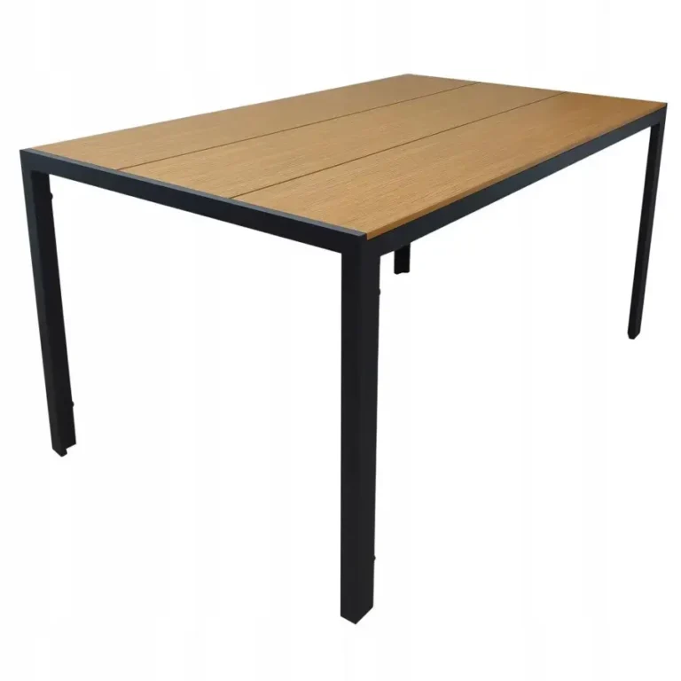 Aluminiowy stół ogrodowy taras z blatem polywood Allen Pro 150x90 - naturalny