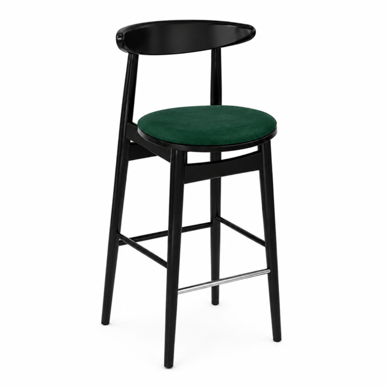 H-9 Wooden Bar Stool with Upholstered Seat