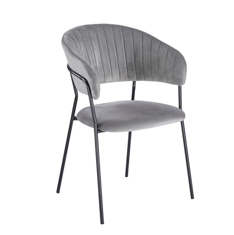 Samtstuhl – Riviera 91, grau