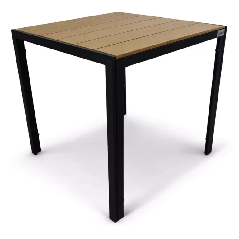 Gartentisch für die Terrasse mit Polywood-Tischplatte Allen-ST 70x70 – naturfarben