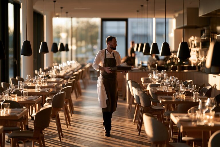 Odległość między stolikami w restauracji - przestronna sala z wygodnym układem stolików